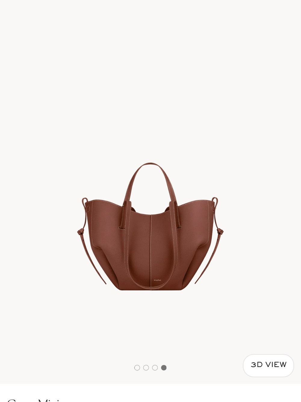 Polene Cyme Mini Cognac Tote with Top Handles